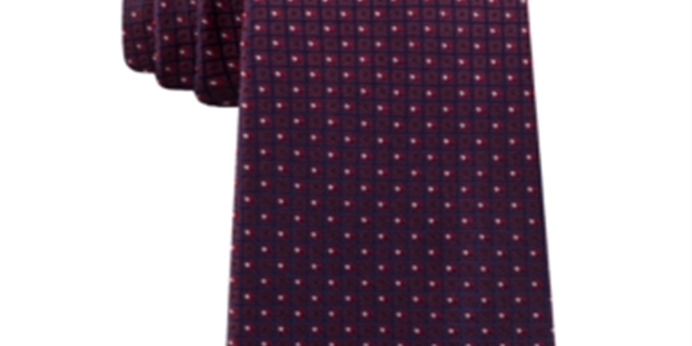 Kenneth Cole Reaction Men's Microchip Geometric Neck Tie Red Size Regular