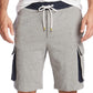 Nautica Men's Fleece Heathered Cargo Shorts Gray Size Small