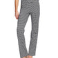 CeCe Women's Zippered Houndstooth Straight Leg Pants Gray Size 10