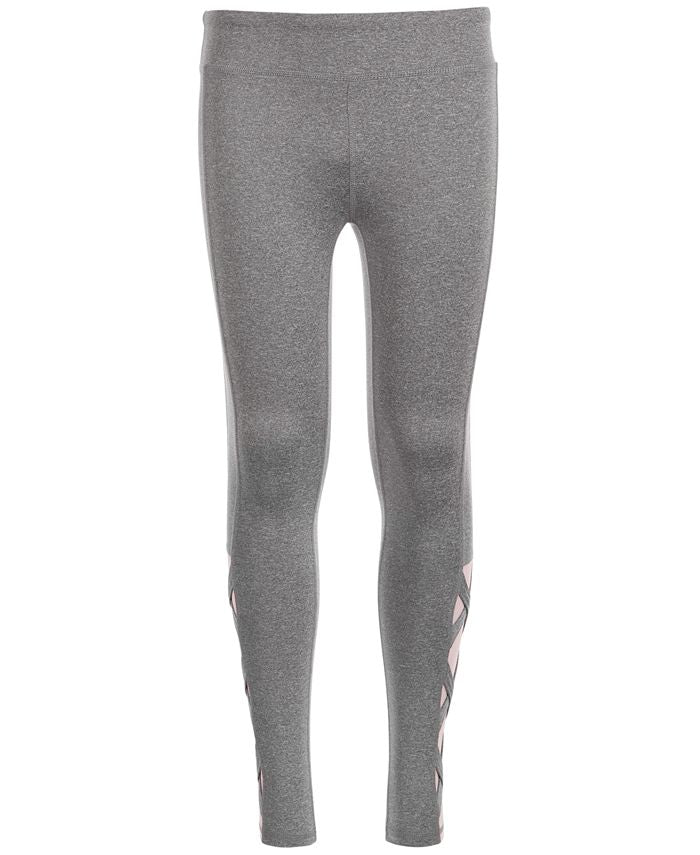 Ideology Big Girl's Plus Caged-Hem Leggings Gray Size 16W