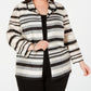 Kasper Women's Plus Shadow Stripe Jacket Black Size 14W
