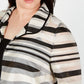 Kasper Women's Plus Shadow Stripe Jacket Black Size 14W