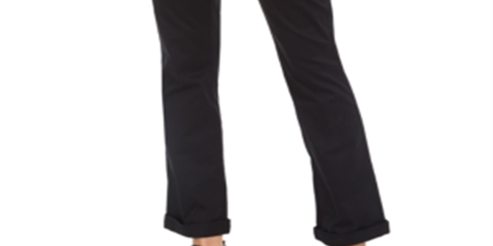 Style & Co Women's Cotton Bootcut Chino Pants Black Size 12