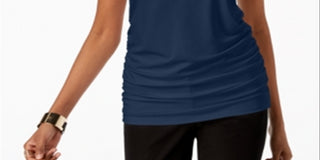Alfani Women's Ruched Camisole Tank Top Blue Size Small