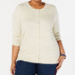 Charter Club Women's Lurex Cardigan Sweater Gold  Size 0X