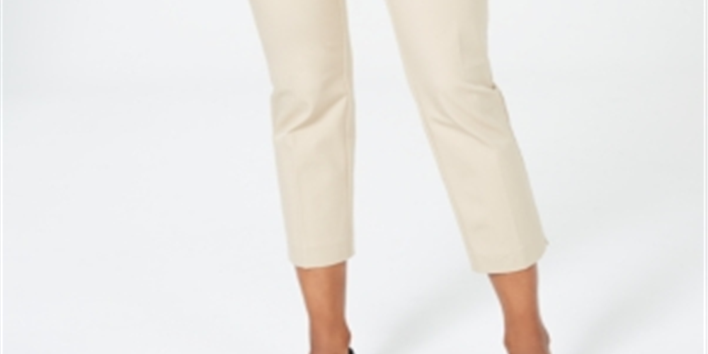 Charter Club Women's Newport Tummy Control Cropped Pants Brown Size 8