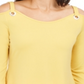 JM Collection Women's Grommet Cold Shoulder Tunic Yellow Size Small