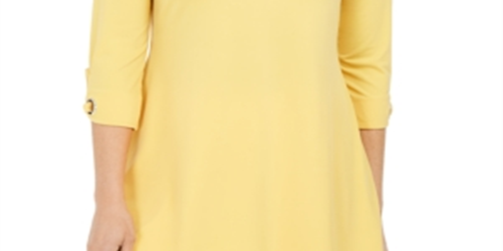 JM Collection Women's Grommet Cold Shoulder Tunic Yellow Size Small