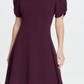 DKNY Women's Knot Puff Sleeve Fit Flare Dress Purple Size 10