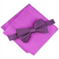 Alfani Men's Pocket Square Roy Geo Pt Solid Set Silk Bow Tie Pink Size Regular