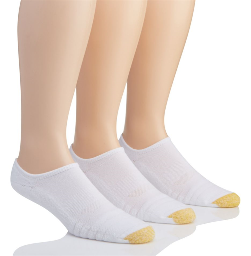 Gold Toe Men's the Sneaker No Show Socks White Size 8-11