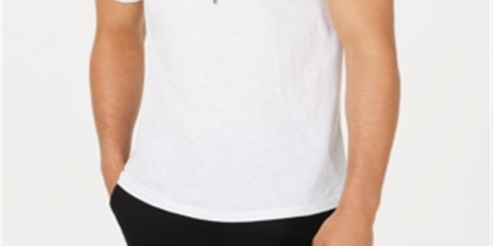 INC International Concepts Men's Attila Cotton Mesh Trim Casual Shirt White Size XX-Large