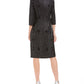 Jessica Howard Women's Matte Jersey Ruched Casual Dress Black Size 10 Petite