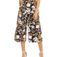 INC International Concepts Women's Printed Culottes Black Size 12