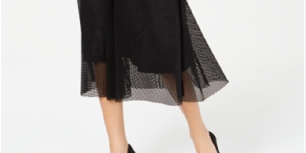 Alfani Women's MIDI a Line Skirt Black Size X-Large