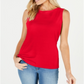 Karen Scott Women's Cotton Boat Neck Top Red Size Petite X-Large