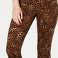 Charter Club Women's Animal Print Lexington Straight Leg Jeans Brown Size 8