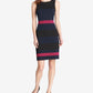 Tommy Hilfiger Women's Scuba Crepe Colorblock Sheath Dress Blue Size 12P
