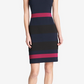 Tommy Hilfiger Women's Scuba Crepe Colorblock Sheath Dress Blue Size 12P