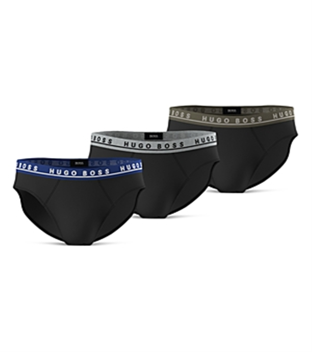 Hugo Boss Men's 3 Pack Stretch Cotton Mini Brief Black Size X-Large