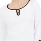 Karen Scott Women's Contrast Trim Cotton Top White Size Large