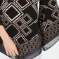 Alfani Women's Mixed Print V Hem Top Diamond Print Black Size Petite