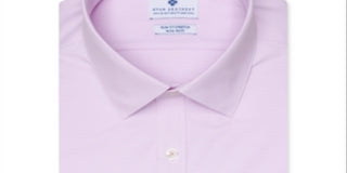 Ryan Seacrest Distinction Men's Active Slim Fit Non Iron Performance Stretch Dobby Dress Shirt Pink Size 16X32X33