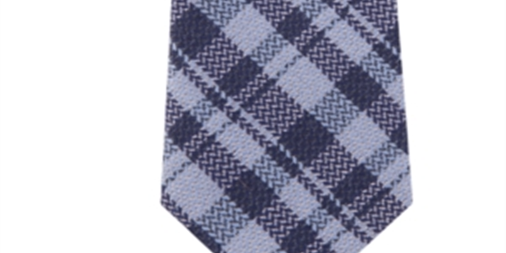 Michael Kors Men's Wool Blend Check Print Neck Tie Blue Size Regular