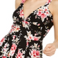 Planet Gold Junior's Floral Fit & Flare Dress Black Size Small