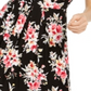 Planet Gold Junior's Floral Fit & Flare Dress Black Size Small