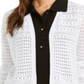 Charter Club Women's Pointelle Knit Open Front White Size Large