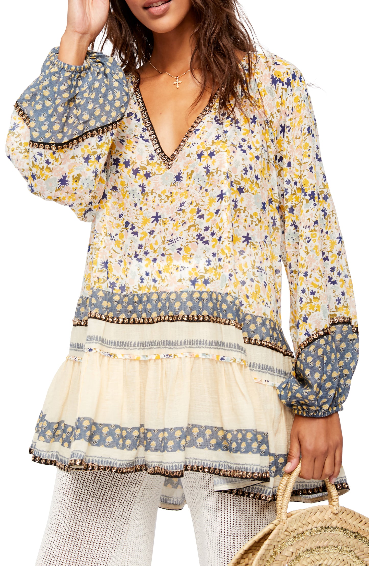 Free People Women's Gardenia Tunic Pink Size X-Small