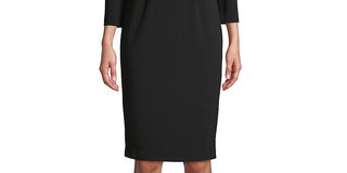 Calvin Klein Women's 3/4 Sleeve Above the Knee Sheath Dress Black Size 4
