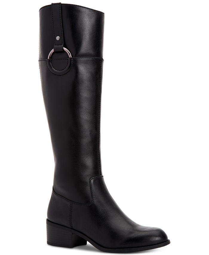 Alfani Women's Round Toe Knee High Fashion Boots Black Size 7.0
