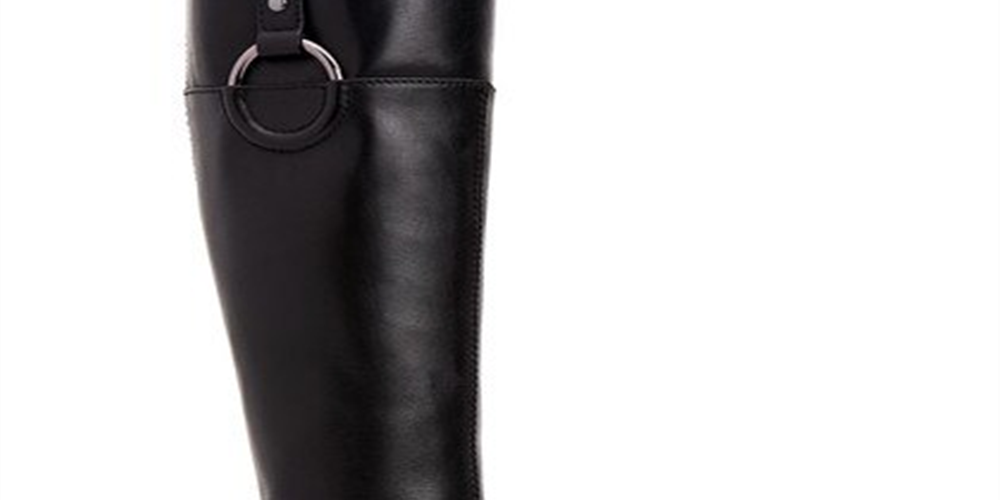 Alfani Women's Round Toe Knee High Fashion Boots Black Size 7.0