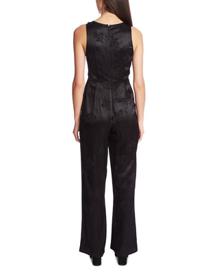 1.STATE Women's Sleeveless V Neck Evening Straight Leg Jumpsuit Black Size 4