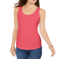 Charter Club Women's Supima Cotton Scoop Neck Tank Top Red Size Medium