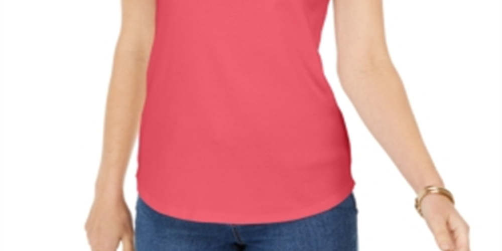 Charter Club Women's Supima Cotton Scoop Neck Tank Top Red Size Medium