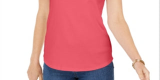 Charter Club Women's Supima Cotton Scoop Neck Tank Top Red Size Medium