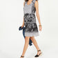 Style & Co Women's Mixed Print Sleeveless Peasant Dress Black Size Small