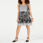 Style & Co Women's Mixed Print Sleeveless Peasant Dress Black Size Small