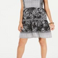 Style & Co Women's Mixed Print Sleeveless Peasant Dress Black Size Small