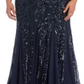 Nightway Women's Allover-Sequin Gown Blue Size 16W