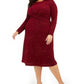 Alfani Women's Plus Twist Waist Dress Red Size 4X