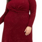 Alfani Women's Plus Twist Waist Dress Red Size 4X