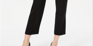 Kasper Women's Crepe Cropped Straight Leg Pants Black Size 14