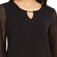 JM Collection Women's Puff Sleeve Top Black Size Small