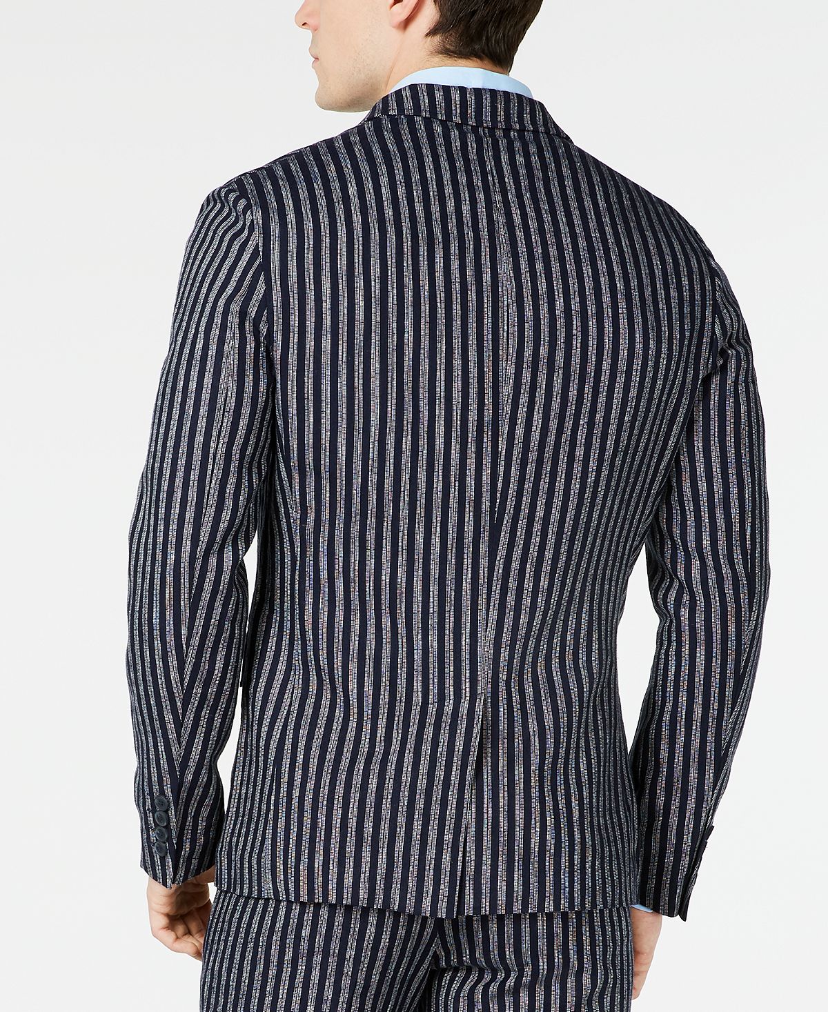 INC International Concepts Men's Striped Slim Fit Blazer Blue Size X-Large