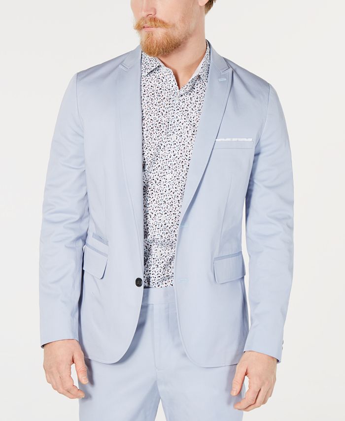 INC International Concepts Men's Slim Fit Two Button Blazer Blue Size XXX-Large