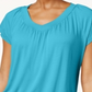 JM Collection Women's Blouson T-Shirt Blue Size XX-Large